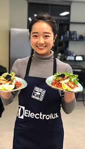 Sayan Hirayama carries two beautifully presented seafood dishes