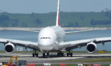 Plane on the runway at Auckland airport