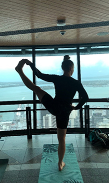 Yoga in the sky is a great way to experience the Sky Tower