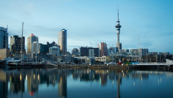 The Auckland City skyline from Wynyard Quarter